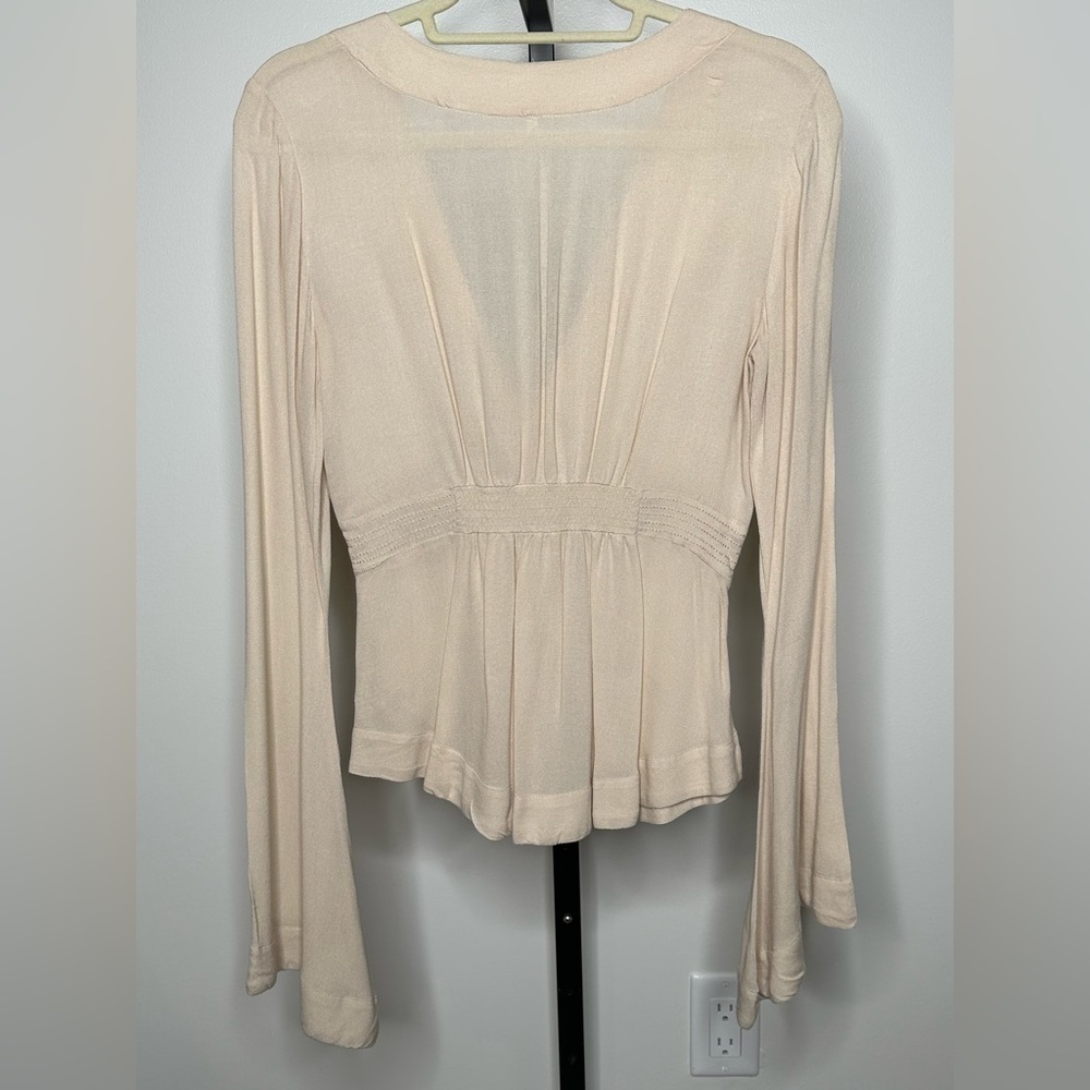 Free People Women Blouse Cream XS - Picture 3 of 9